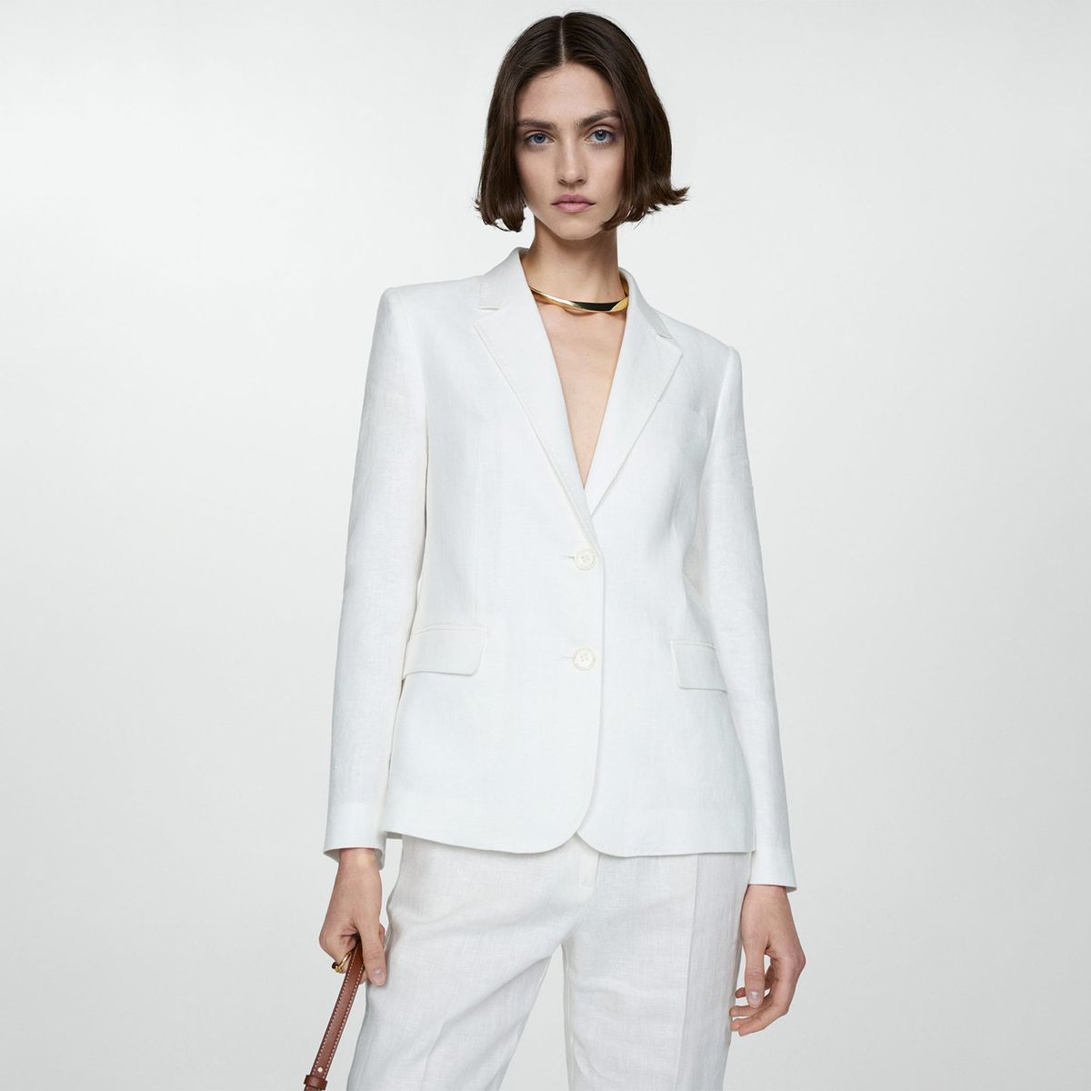 MANGO - Blazer 100% Lino Mujer Mango