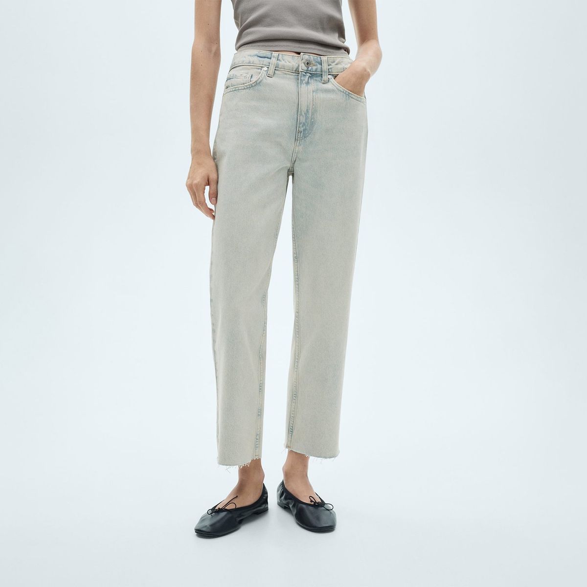MANGO - Jean Straight Tiro Alto Mujer Mango