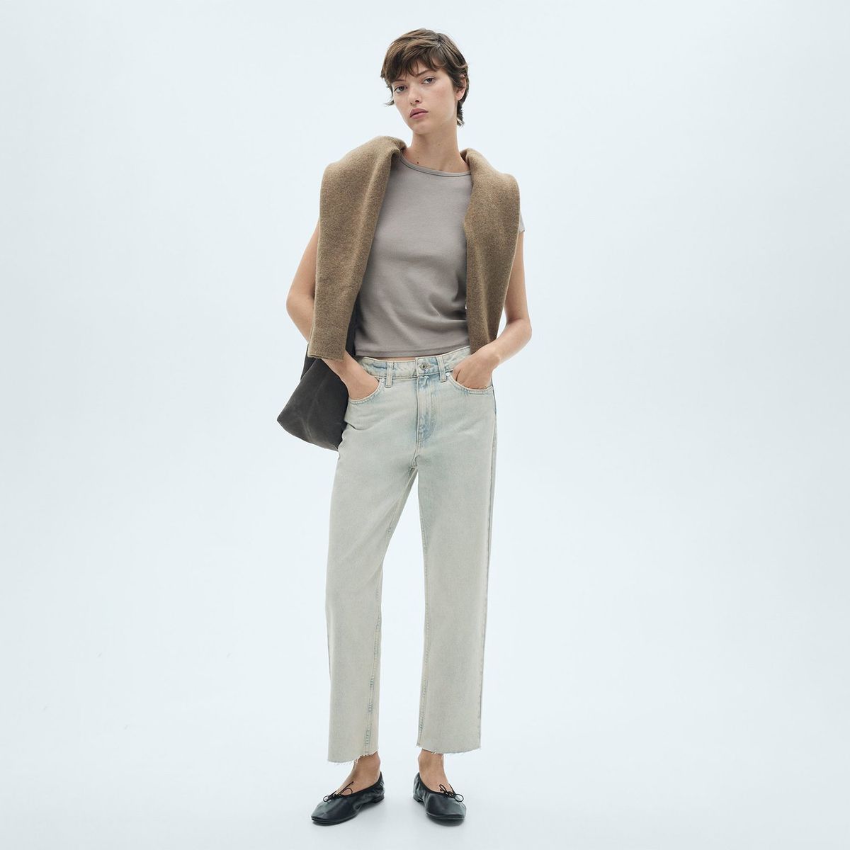 MANGO - Jean Straight Tiro Alto Mujer Mango