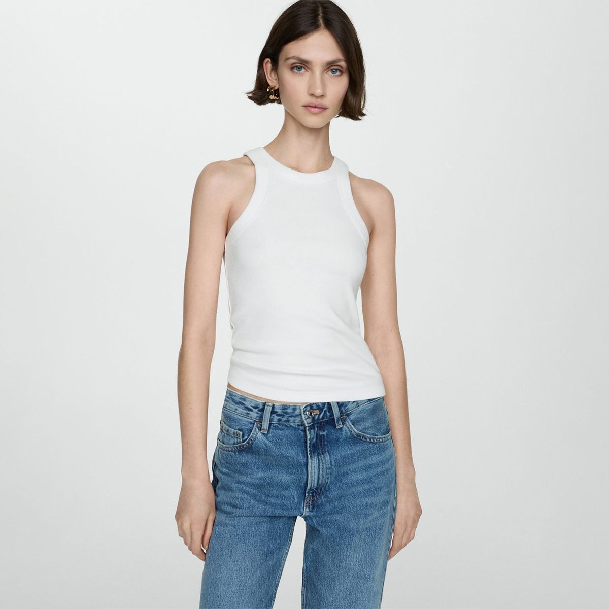 MANGO - Top Sin Mangas Algodón Mujer Mango