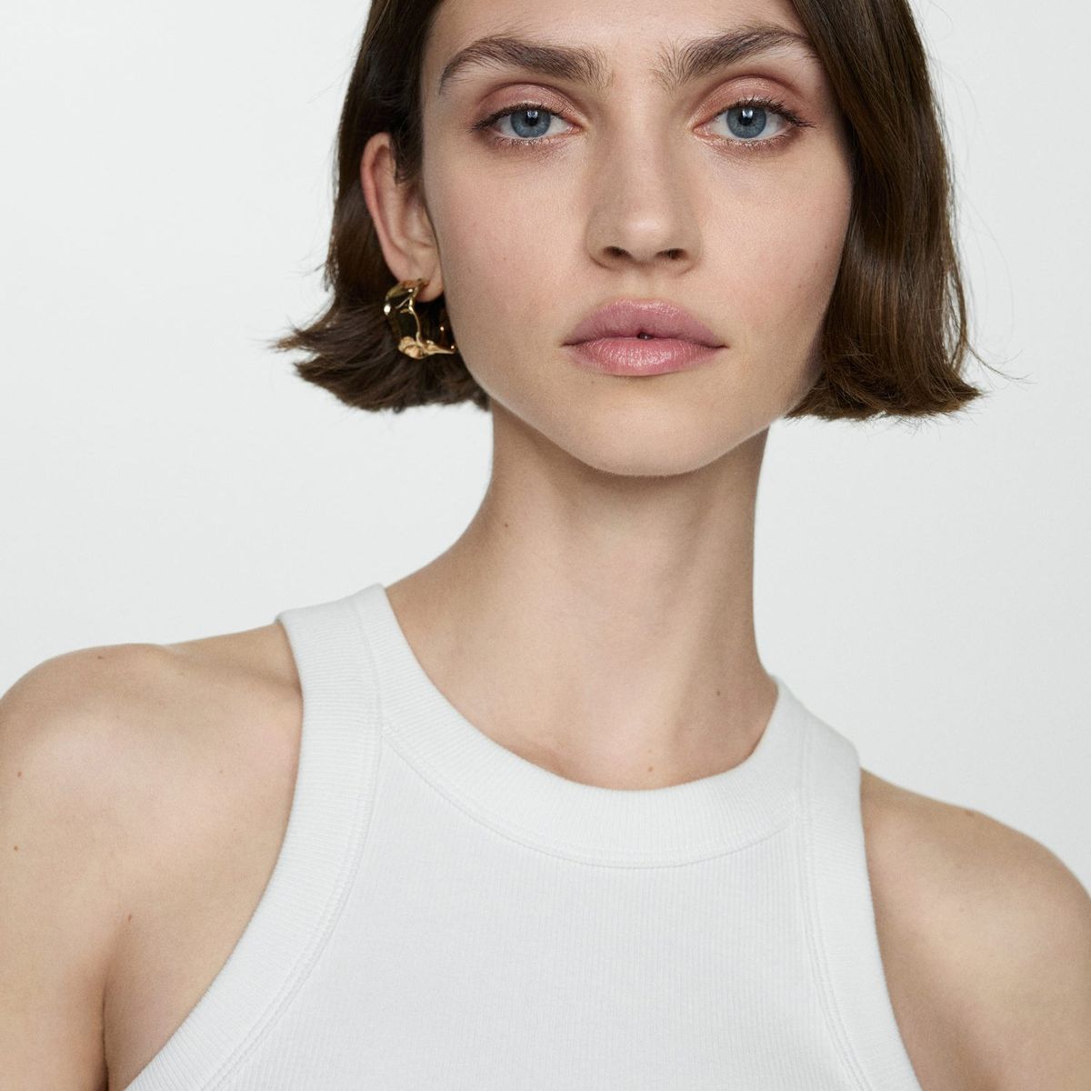 MANGO - Top Sin Mangas Algodón Mujer Mango