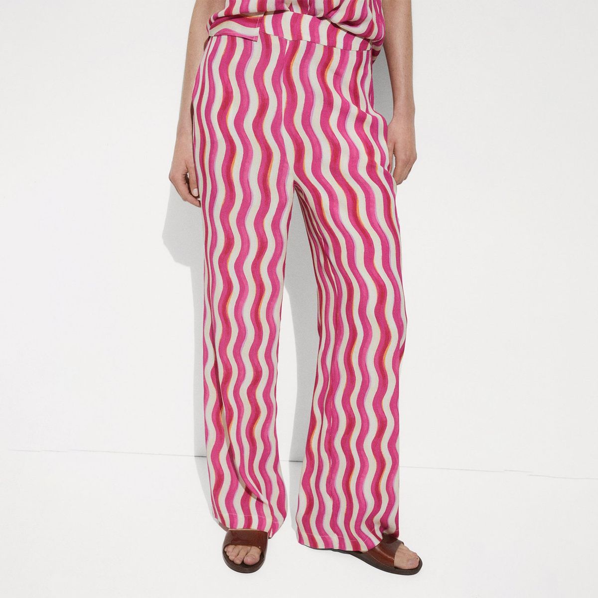 MANGO - Pantalón Wide Mujer Mango