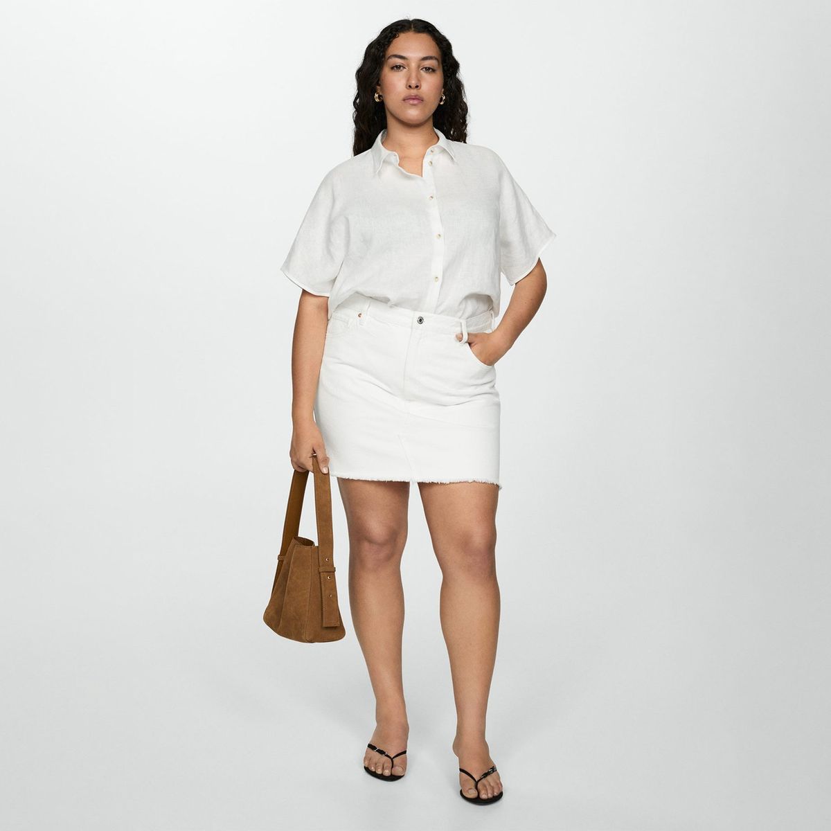 MANGO - Falda Mango 100% Algodón Mini