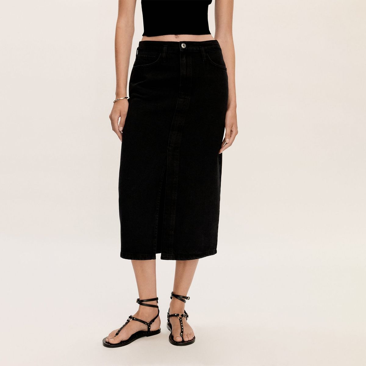 MANGO - Falda Larga 100% Algodón Mujer Mango