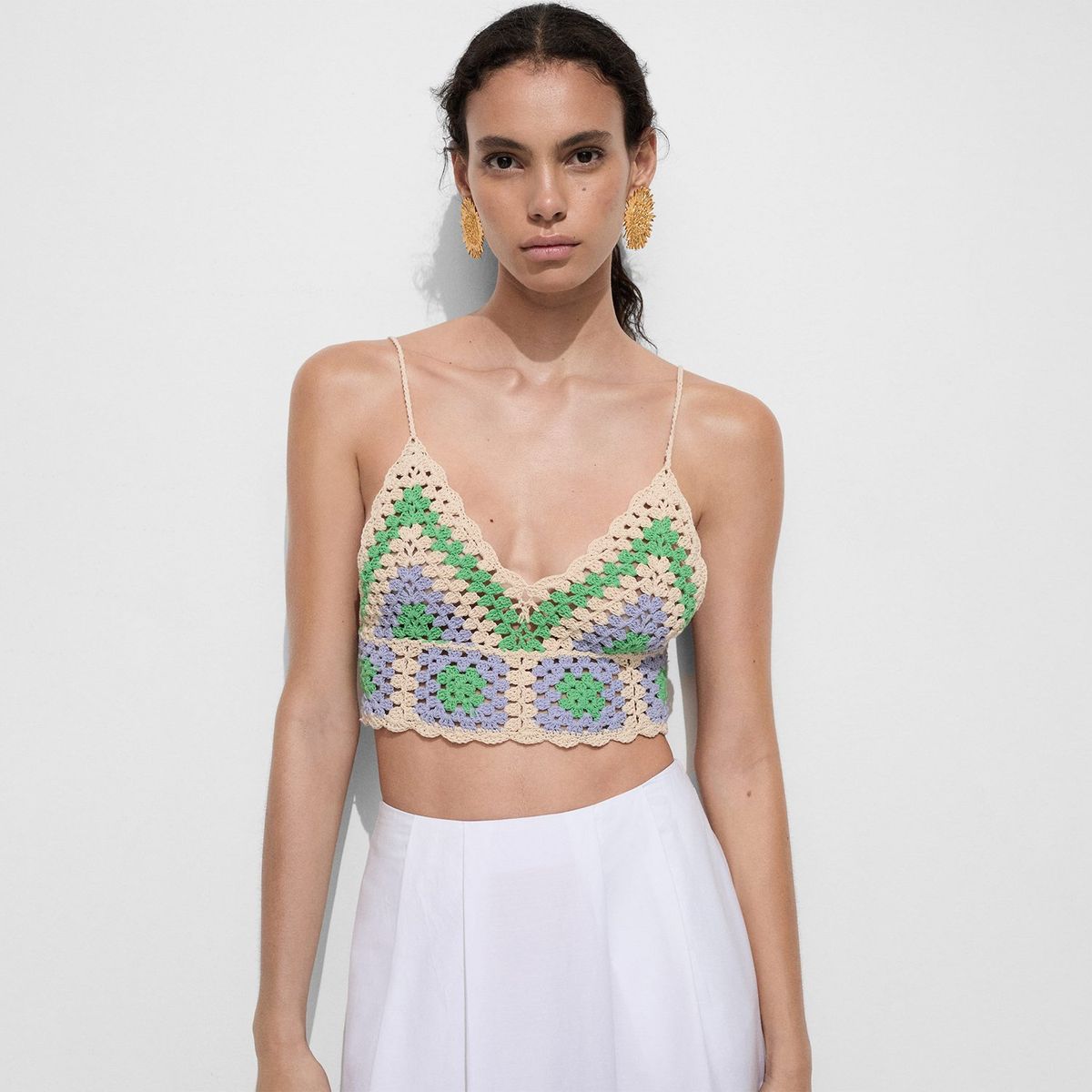 MANGO - Top Sin Mangas 100% Algodón Mujer Mango