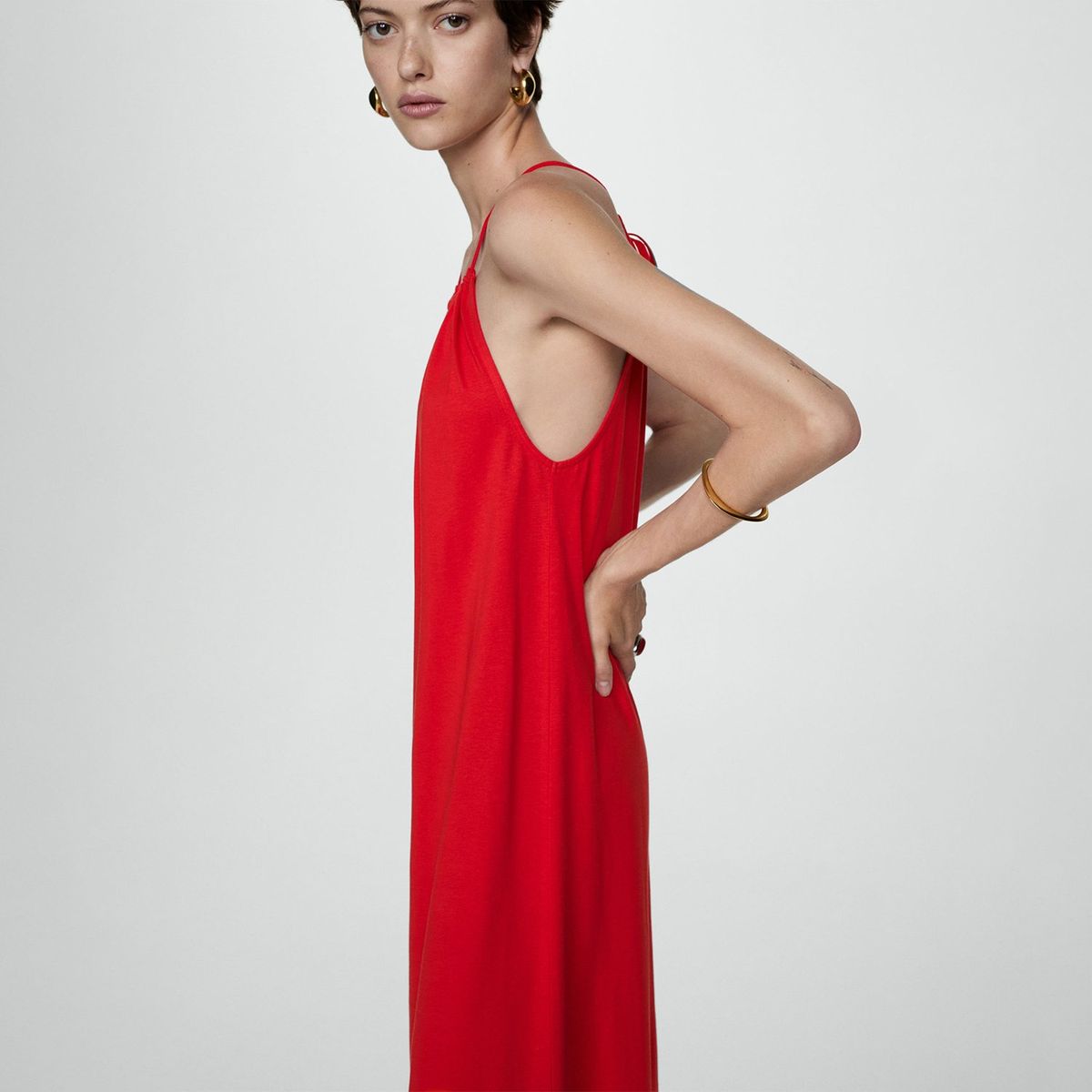 MANGO - Vestido Largo 100% Algodón Mujer Mango