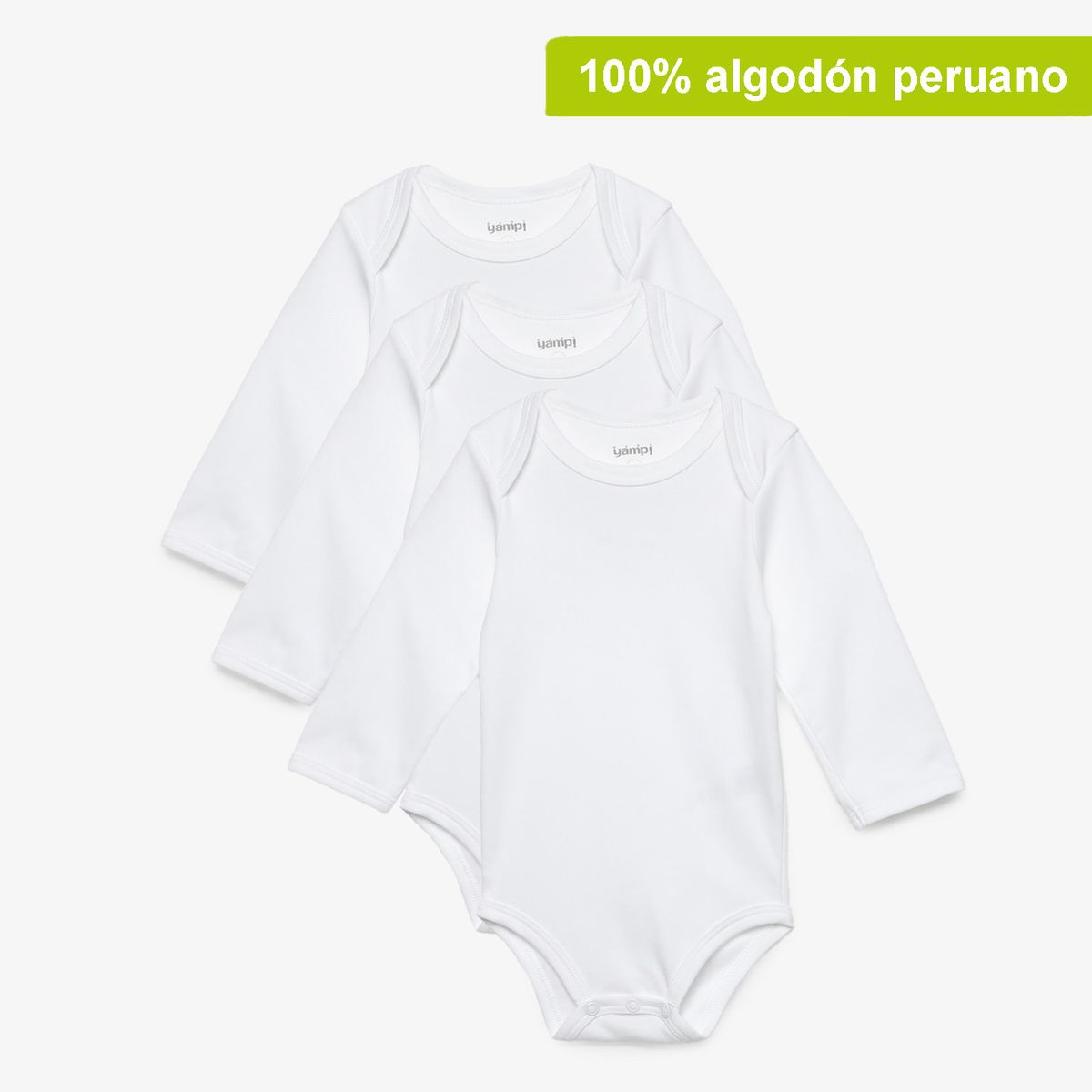 YAMP - Body Bebé Niño Niña Pack X3 Manga Larga Algodón Yamp