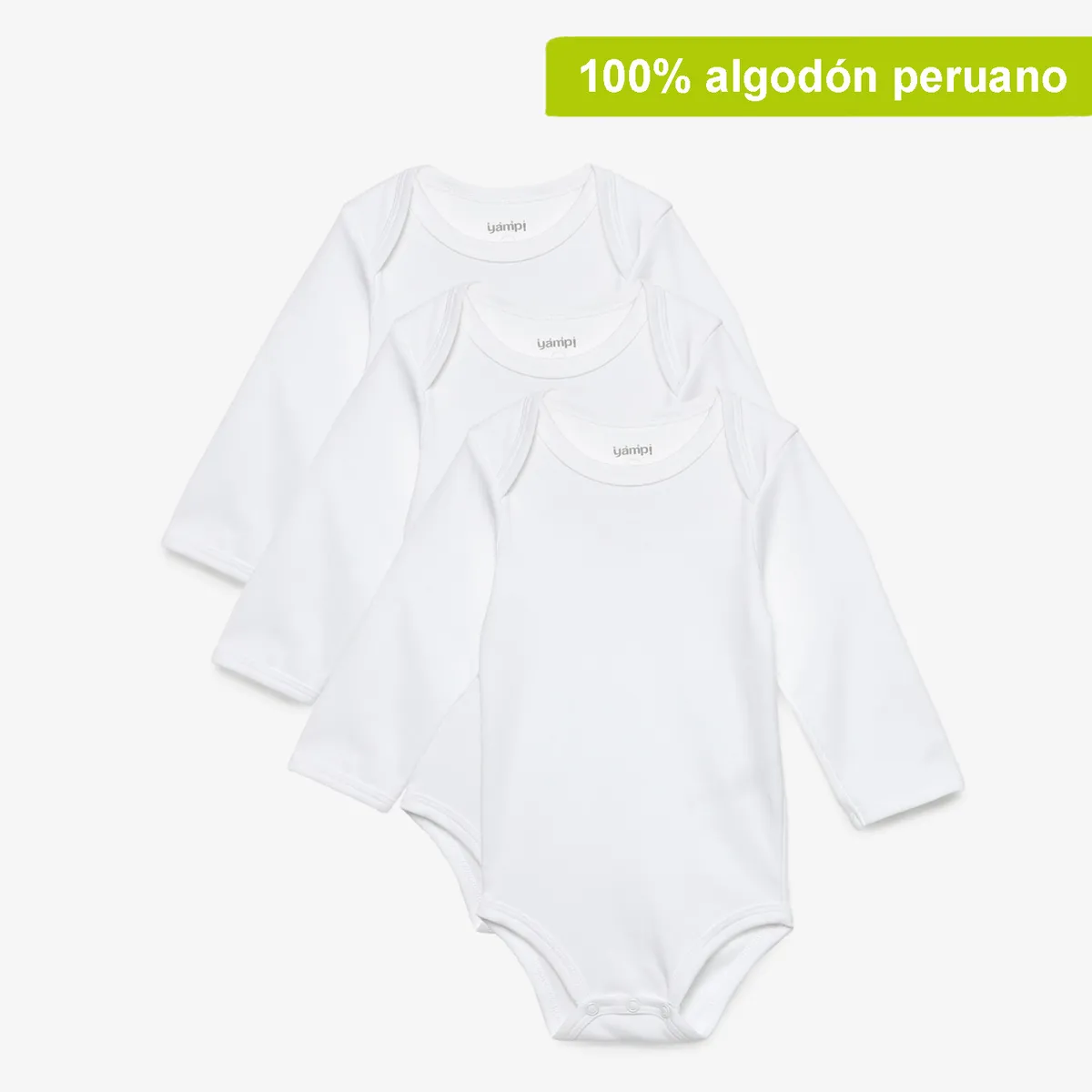 YAMP - Body Bebé Niño Niña Pack X3 Manga Larga Algodón Yamp