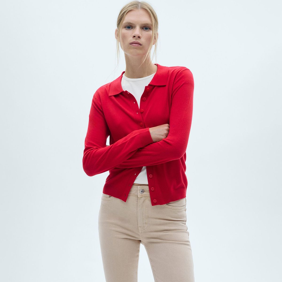 MANGO - Jean Flare Algodón Mujer Mango