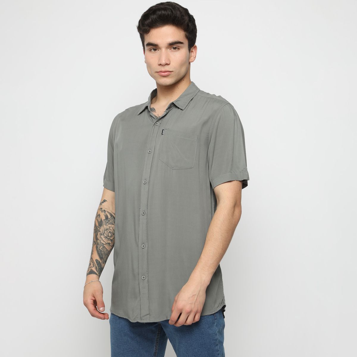 RIP CURL - Camisa Manga Corta 100% Algodón Hombre Rip Curl