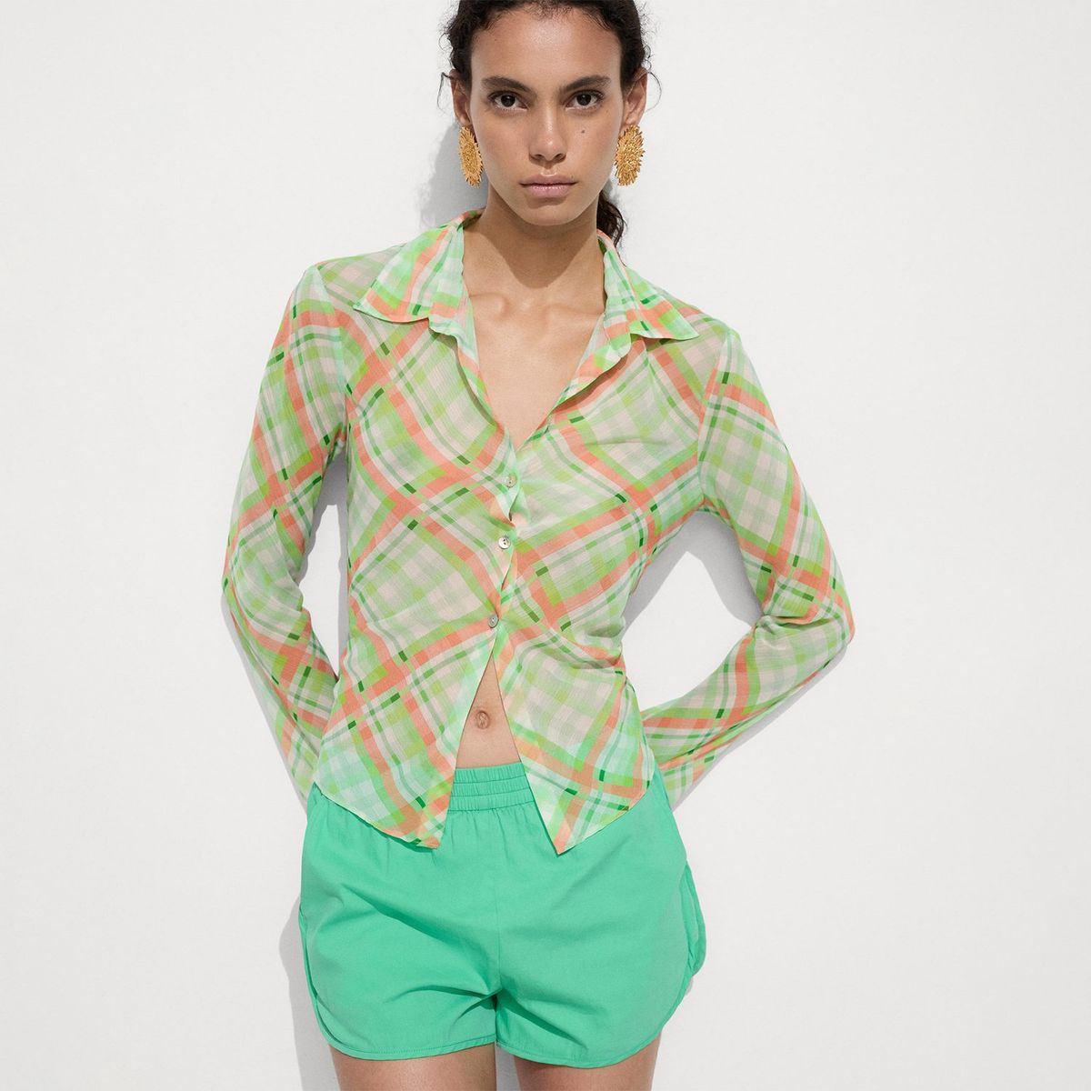 MANGO - Short Straight 100% Algodón Mujer Mango