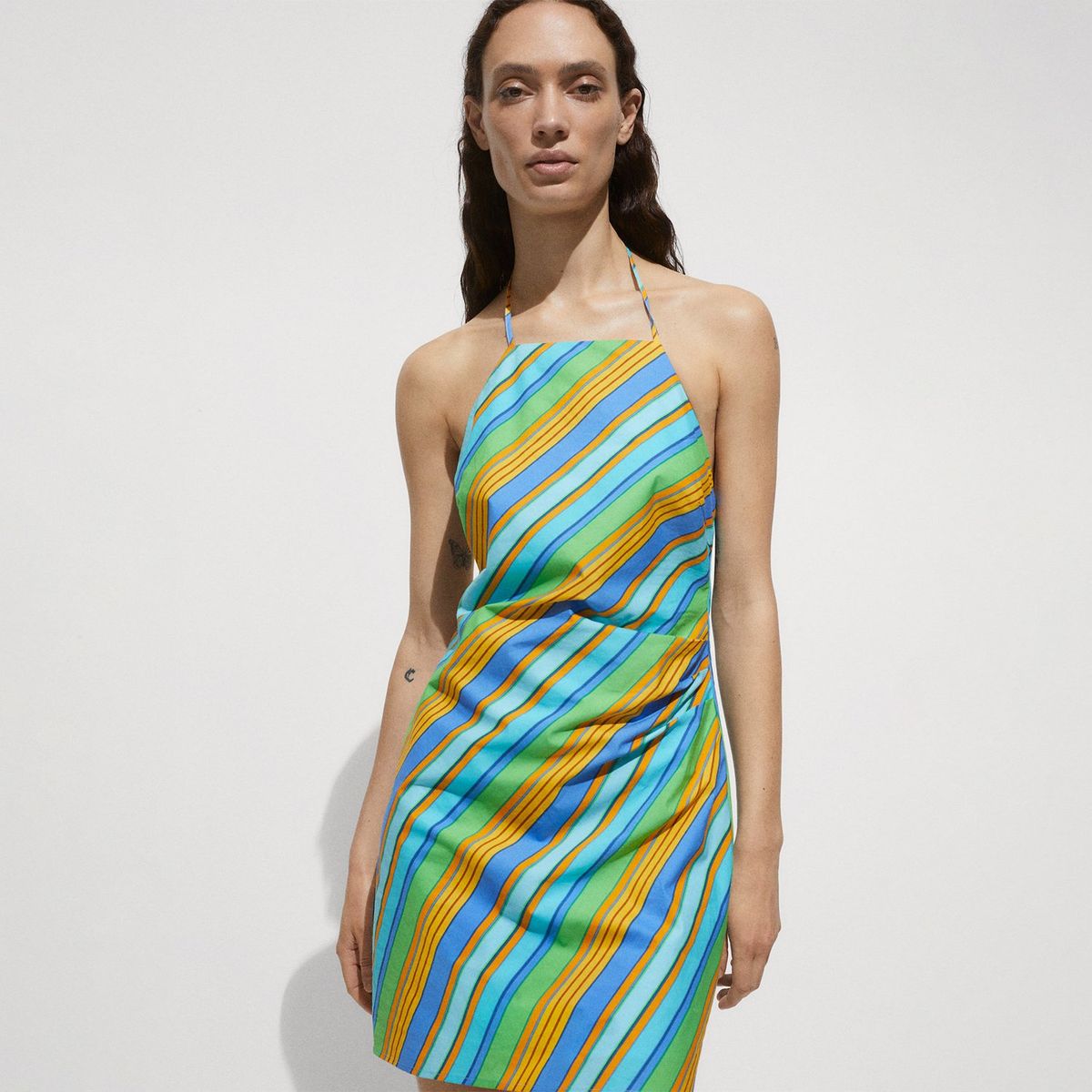 MANGO - Vestido Corto 100% Algodón Mujer Mango