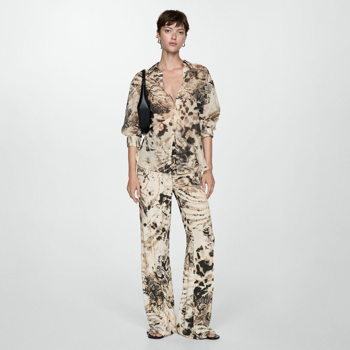 MANGO - Blusa Manga Larga 100% Algodón Mujer Mango