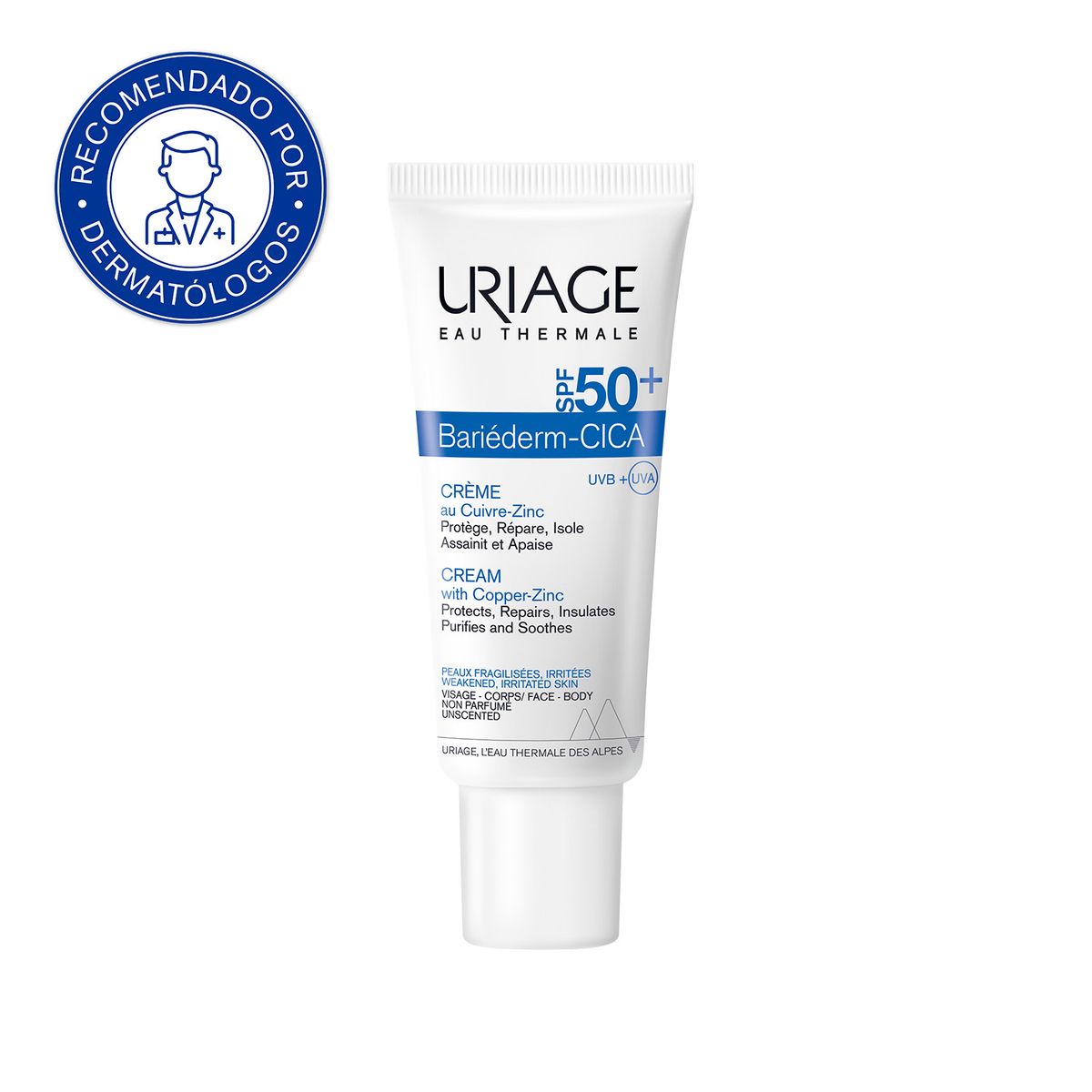 URIAGE - Uriage Bariéderm-cica Crema Spf50+ 40ml - Cuidado Post Procedimientos Dermoestéticos