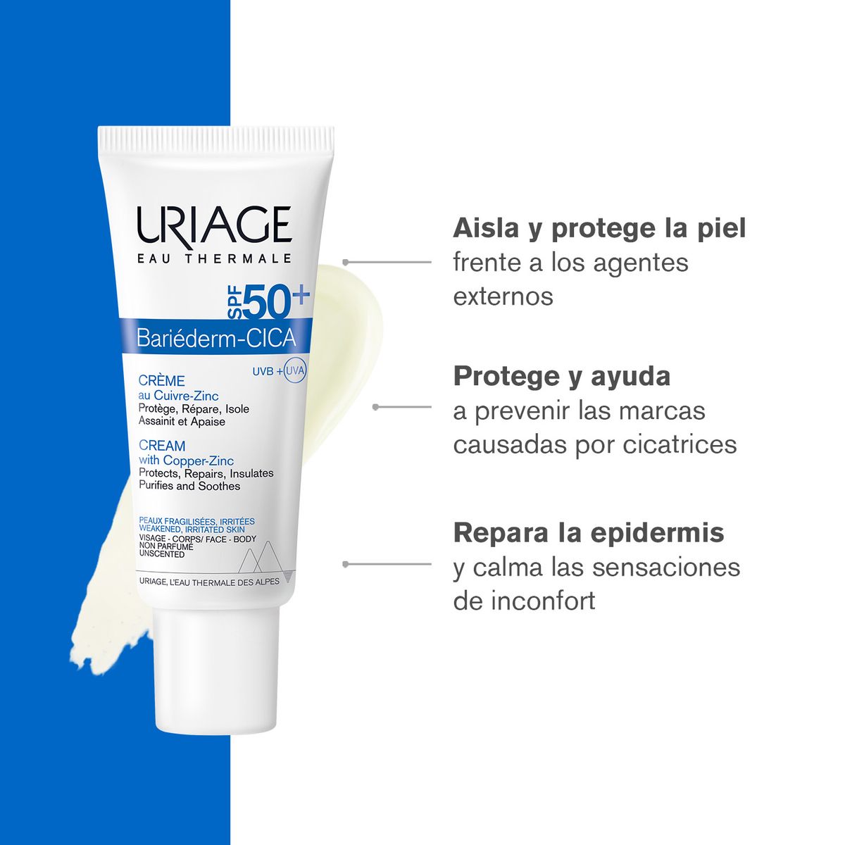URIAGE - Uriage Bariéderm-cica Crema Spf50+ 40ml - Cuidado Post Procedimientos Dermoestéticos