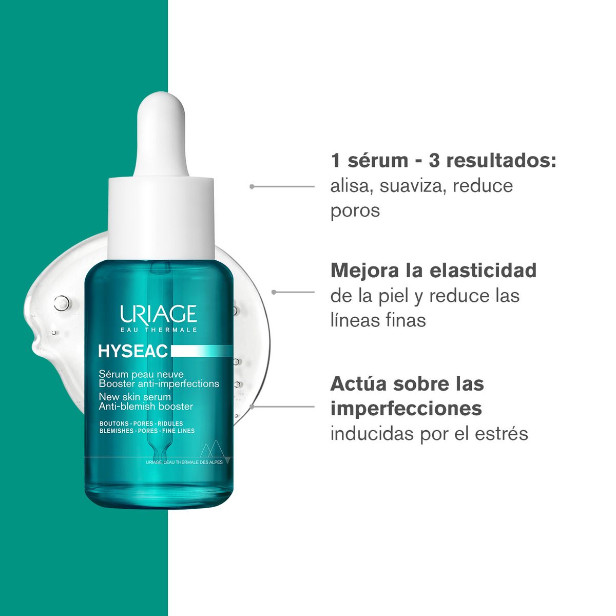 URIAGE - Uriage Hyseac Serum Booster Anti-imperfecciones 30 Ml - Suaviza, Refina Y Cierra Los Poros