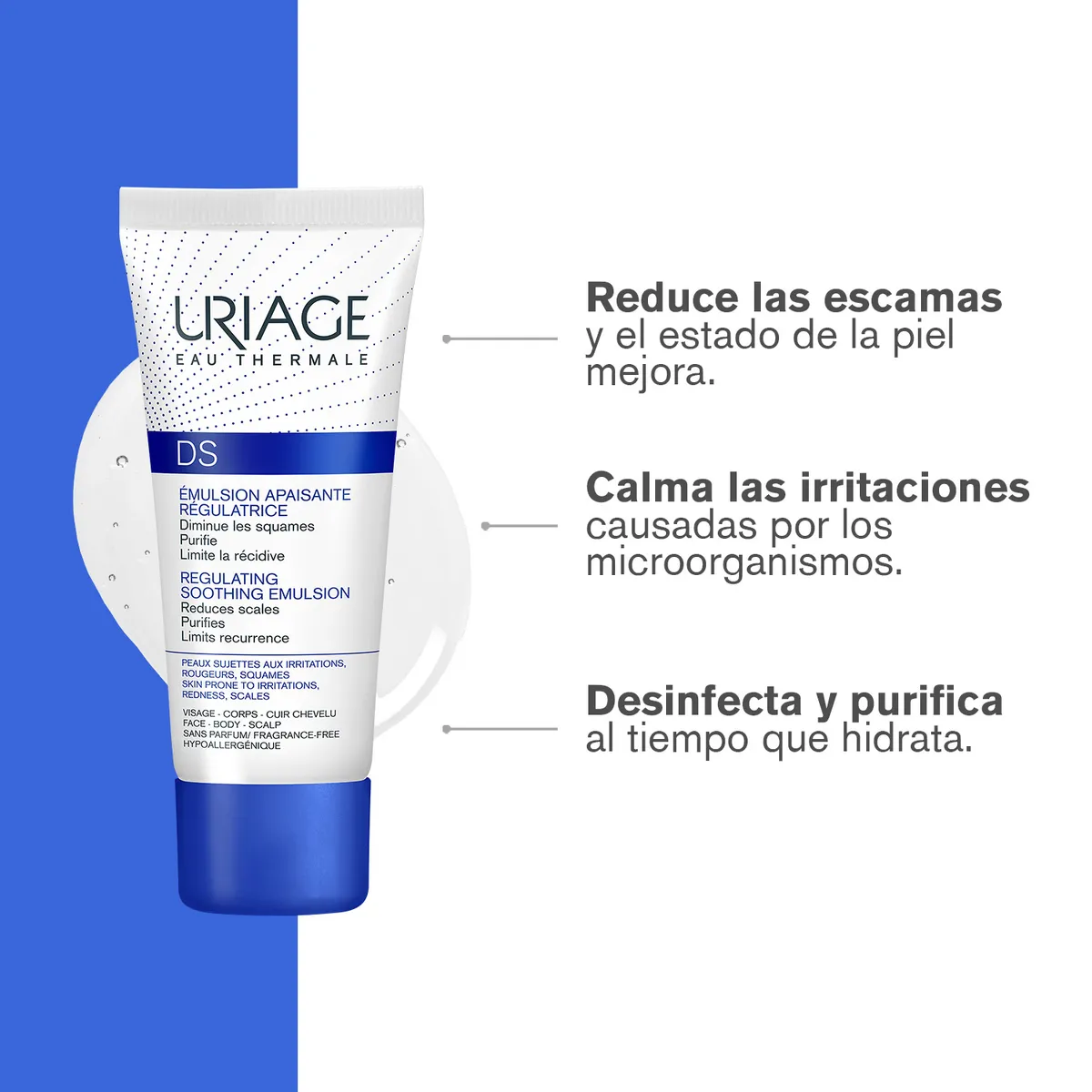 URIAGE - Uriage Ds Emulsion Tratamiento Regulador 40ml - Reduce Las Escamas Y Rojeces