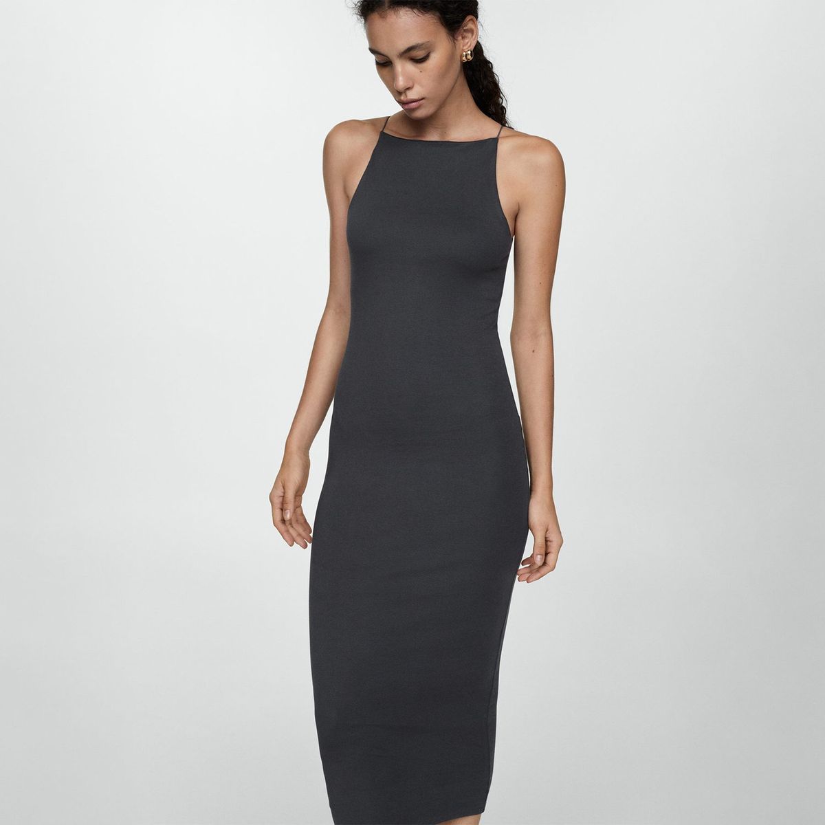 MANGO - Vestido Largo Algodón Mujer Mango