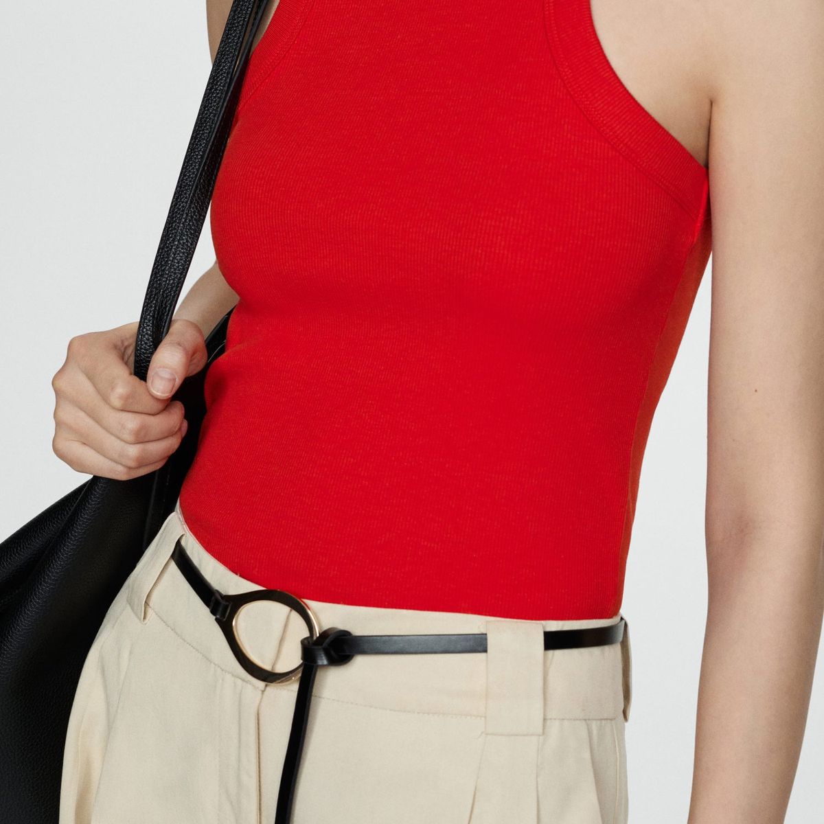 MANGO - Top Sin Mangas Algodón Mujer Mango