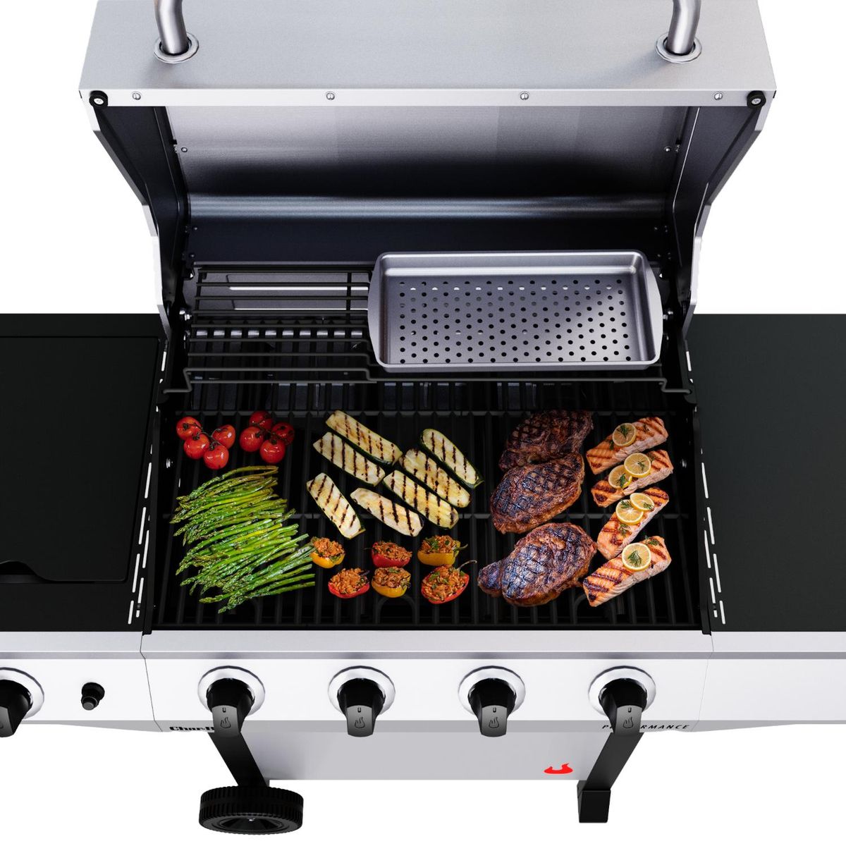 CHAR BROIL - Parrilla a Gas Performance 4 Quemadores Plateada Char Broil