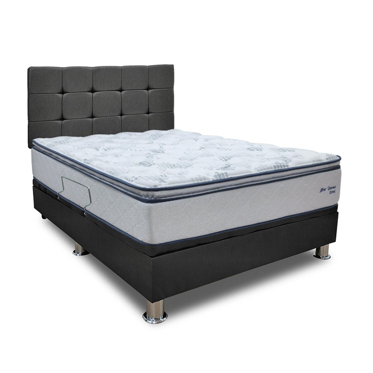 DRIMER - Dormitorio Practibox Ozono Queen + 2 Almohadas + Protector