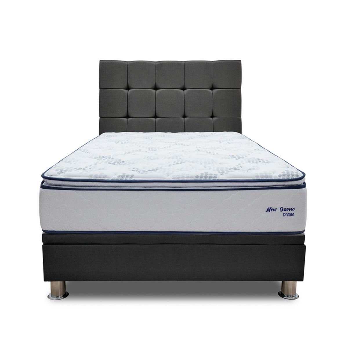 DRIMER - Dormitorio Practibox Ozono Queen + 2 Almohadas + Protector