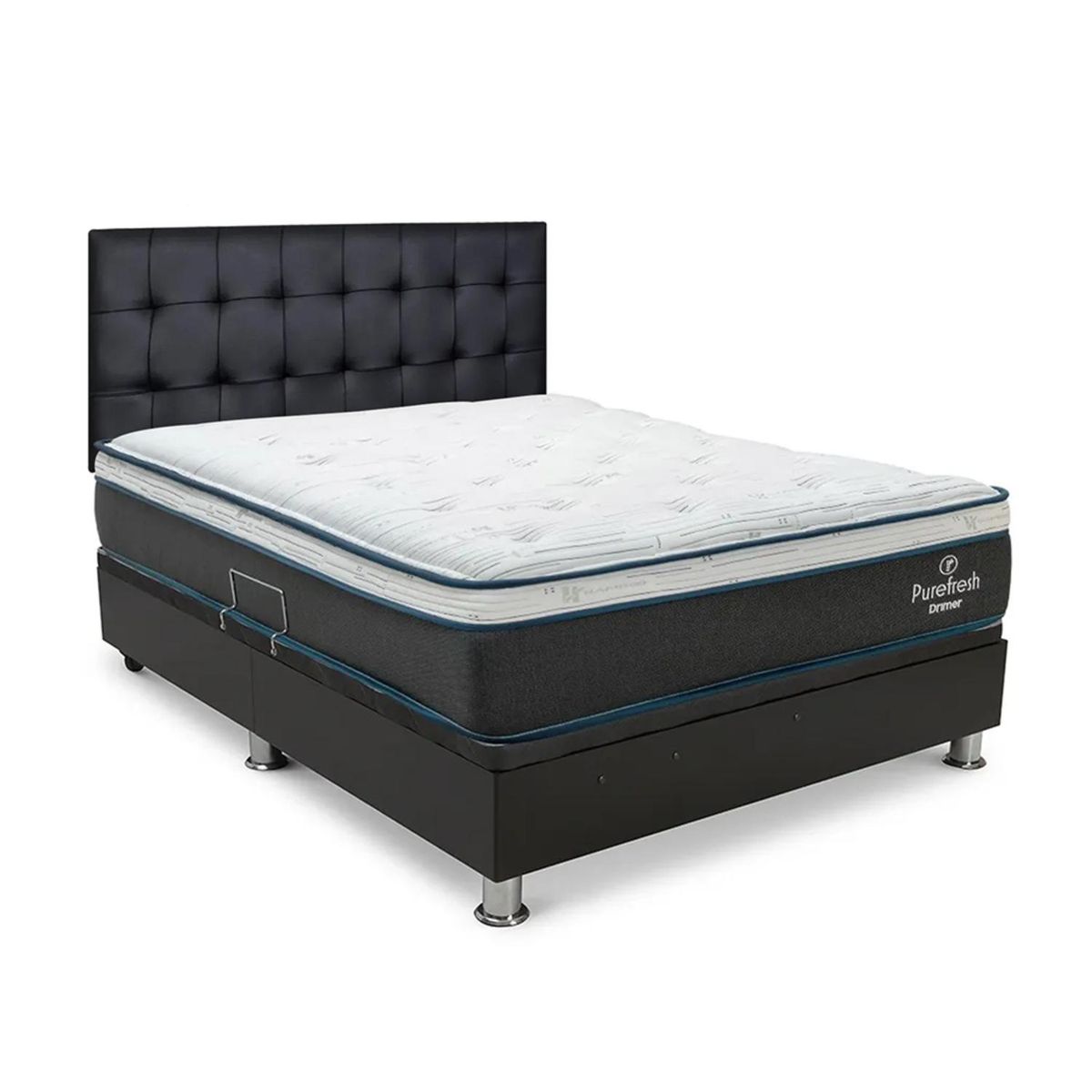 DRIMER - Dormitorio Divan Pure Fresh Queen + 2 Almohadas + Protector