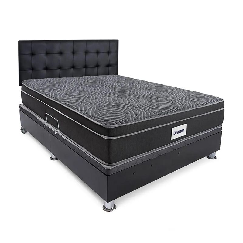 DRIMER - Dormitorio Divan Ventus 2 Plz + 2 Almohadas + Protector