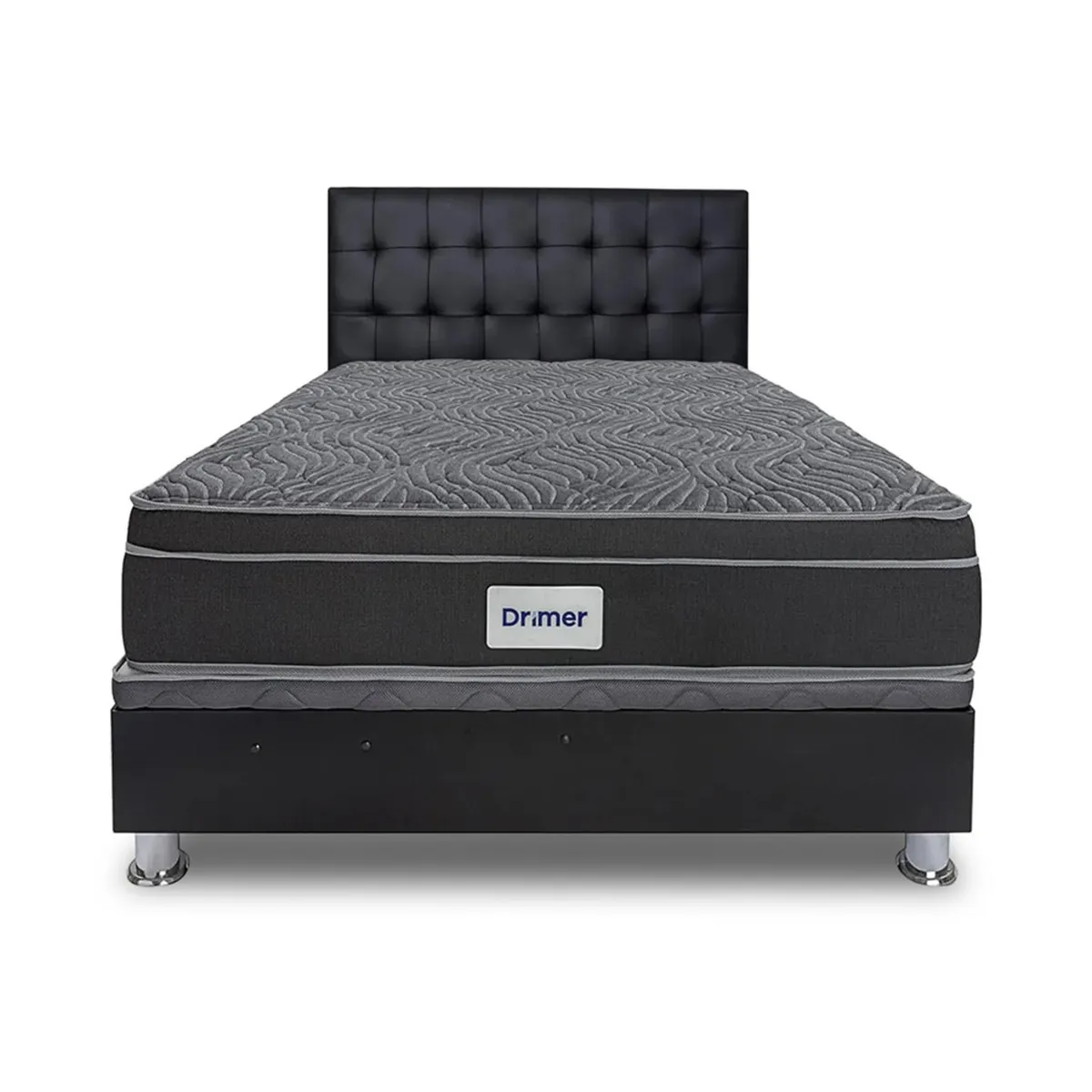 DRIMER - Dormitorio Divan Ventus 2 Plz + 2 Almohadas + Protector