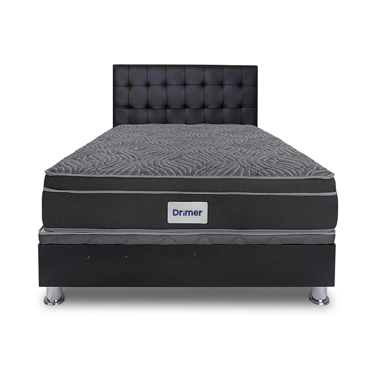 DRIMER - Dormitorio Divan Ventus Queen + 2 Almohadas + Protector