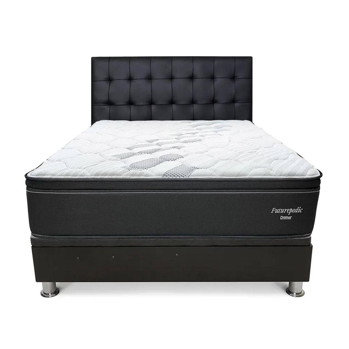 DRIMER - Dormitorio Divan Futurepedic Queen + 2 Almohadas + Protector