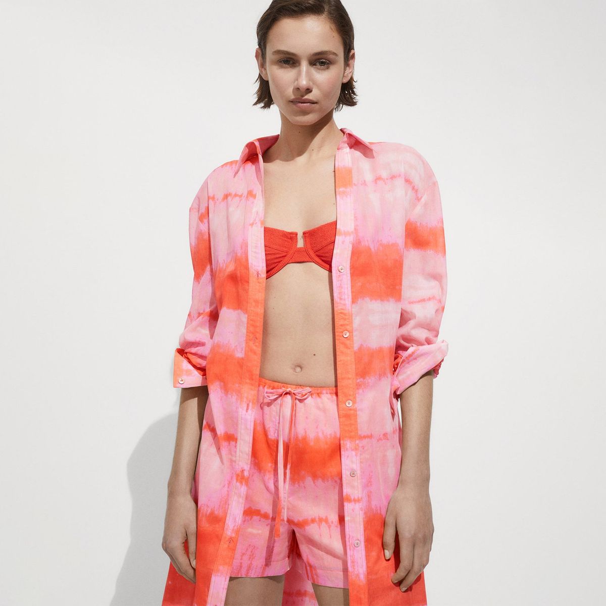 MANGO - Short Straight 100% Algodón Mujer Mango