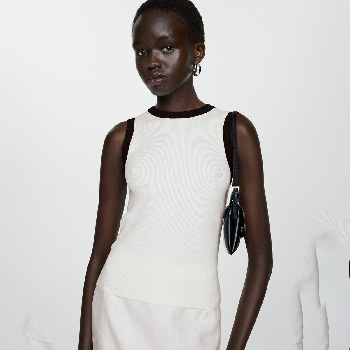 MANGO - Top Fine Sin Mangas Mujer Mango