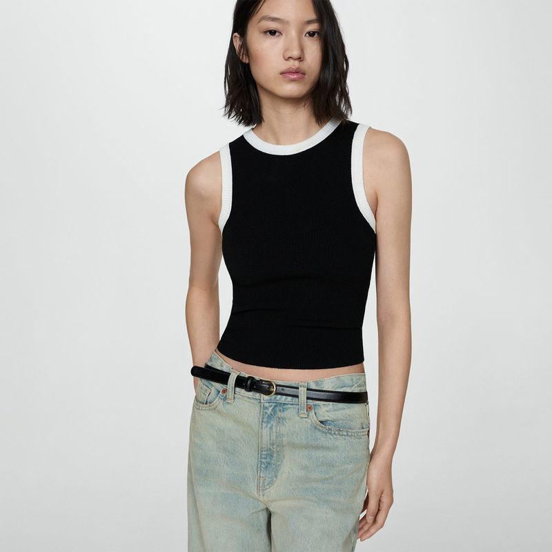 MANGO - Top Fine Sin Mangas Mujer Mango