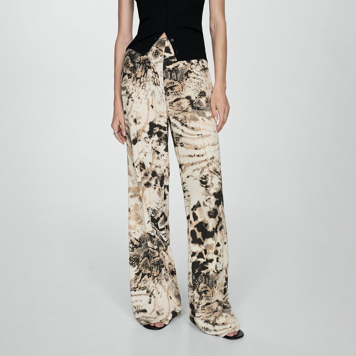 MANGO - Pantalón Wide Mujer Mango