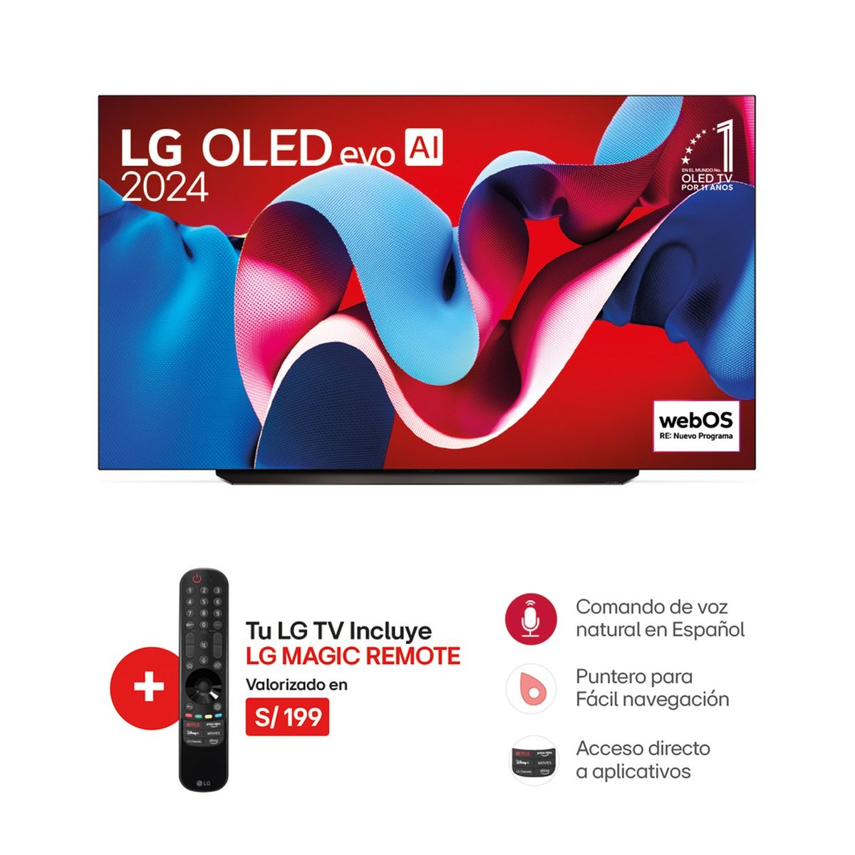 LG - Televisor 83" Lg Oled Evo 4k Thinq Ai Oled83c4psa (2024)
