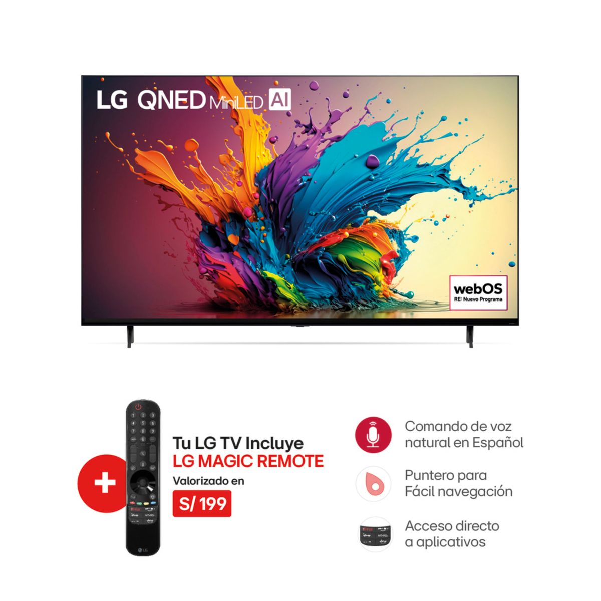 LG - TELEVISOR LG 86" QNED MINI LED 4K THINQ AI 86QNED90TSA SMART TV (2024)