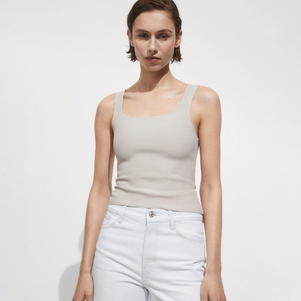 MANGO - Top Sin Mangas Mujer Mango