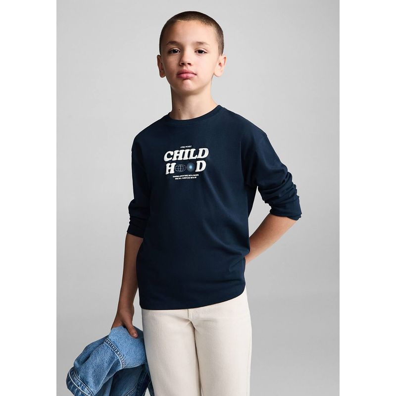 MANGO KIDS - Polo Niño Manga Larga Algodón Mango Kids