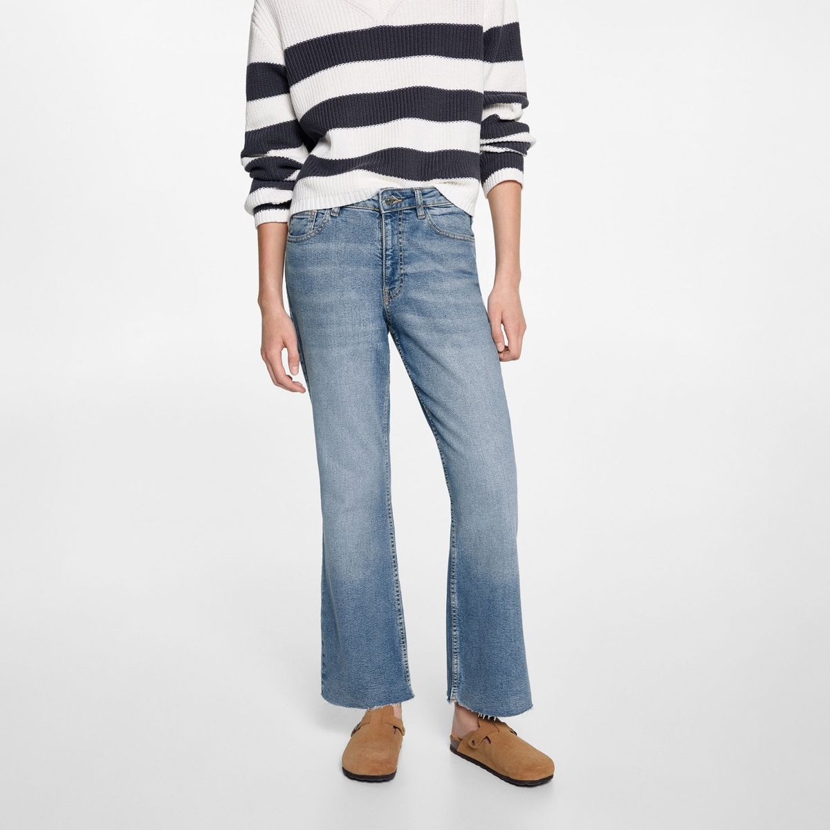 MANGO TEEN - Jean Flare Algodón Mujer Mango