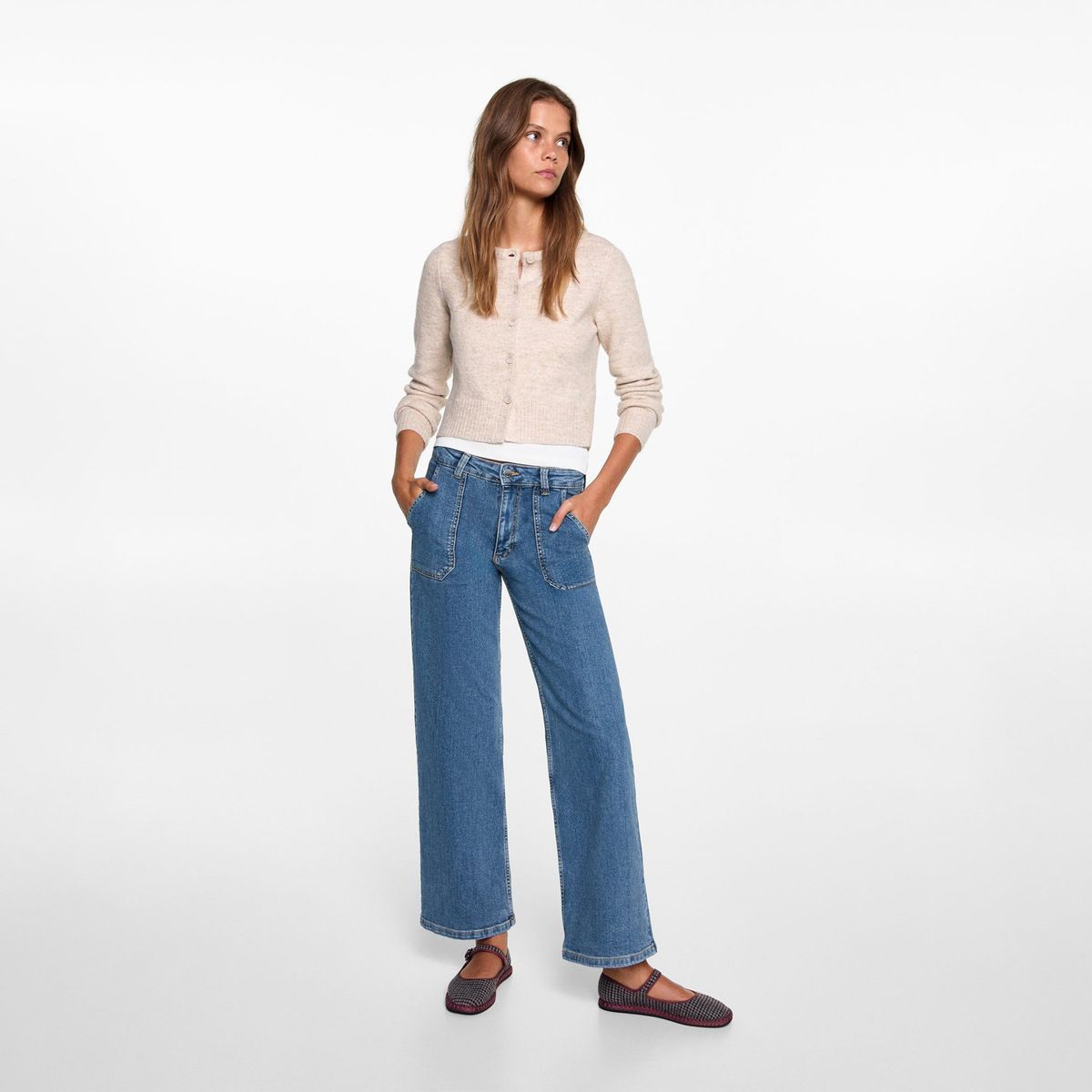 MANGO TEEN - Jean Culotte Algodón Mujer Mango