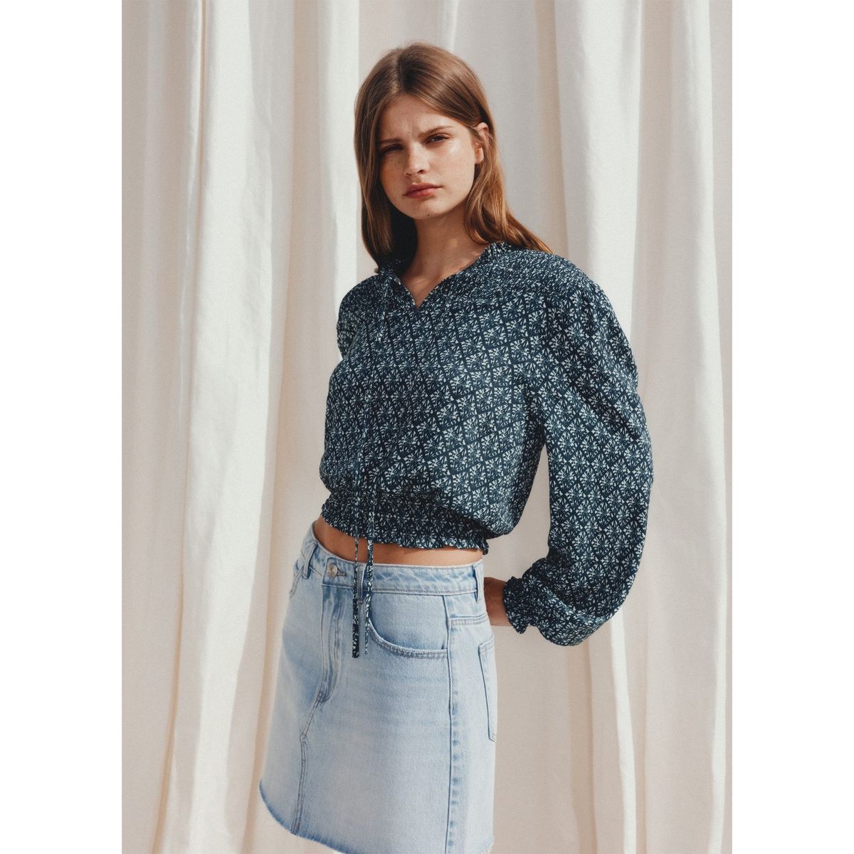 MANGO TEEN - Falda Corta 100% Algodón Mujer Mango