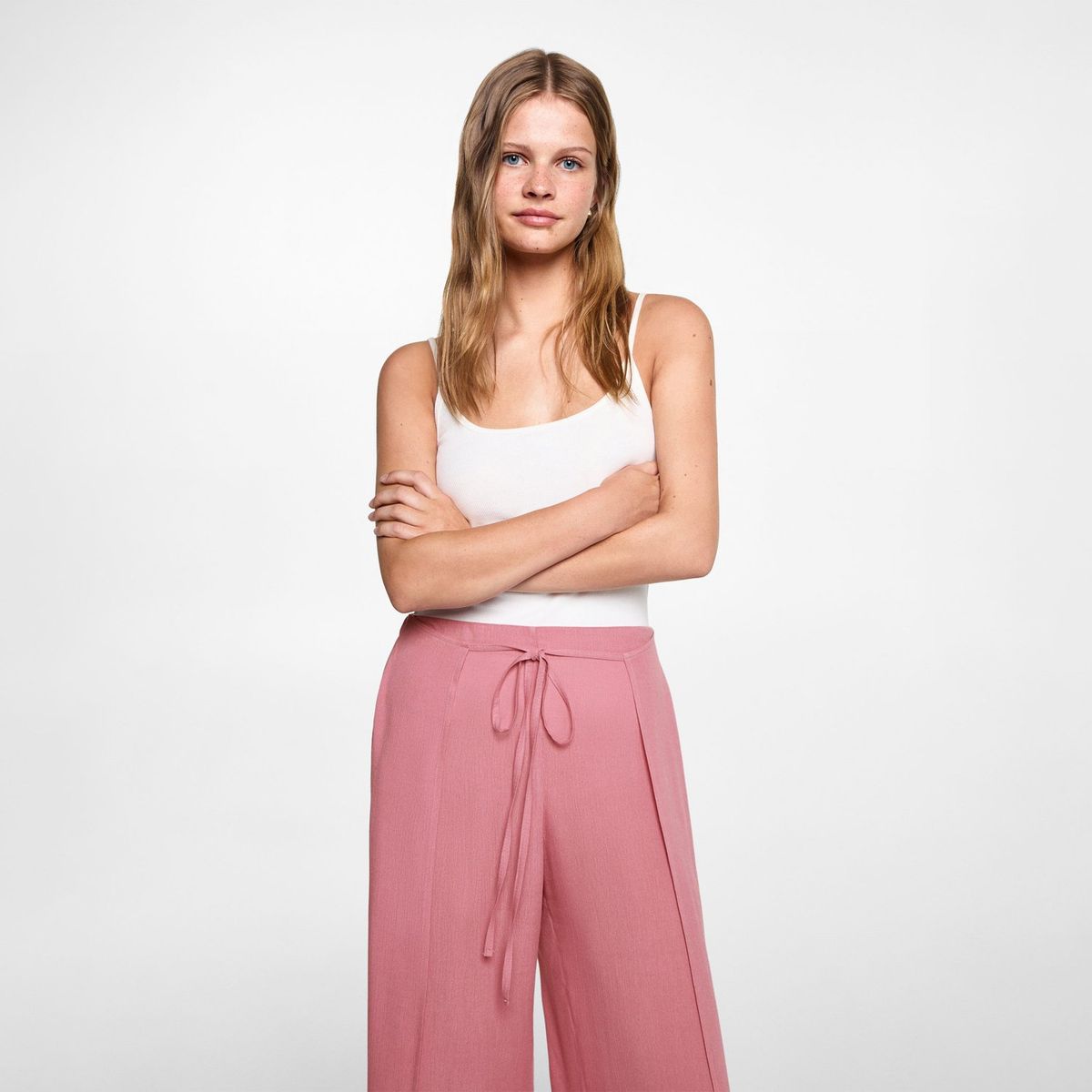 MANGO TEEN - Pantalón Palazzo Mujer Mango