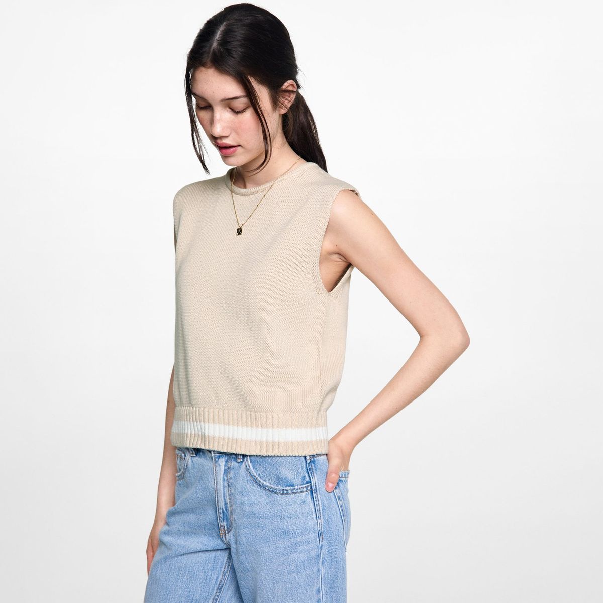 MANGO TEEN - Chaleco 100% Algodón Mujer Mango