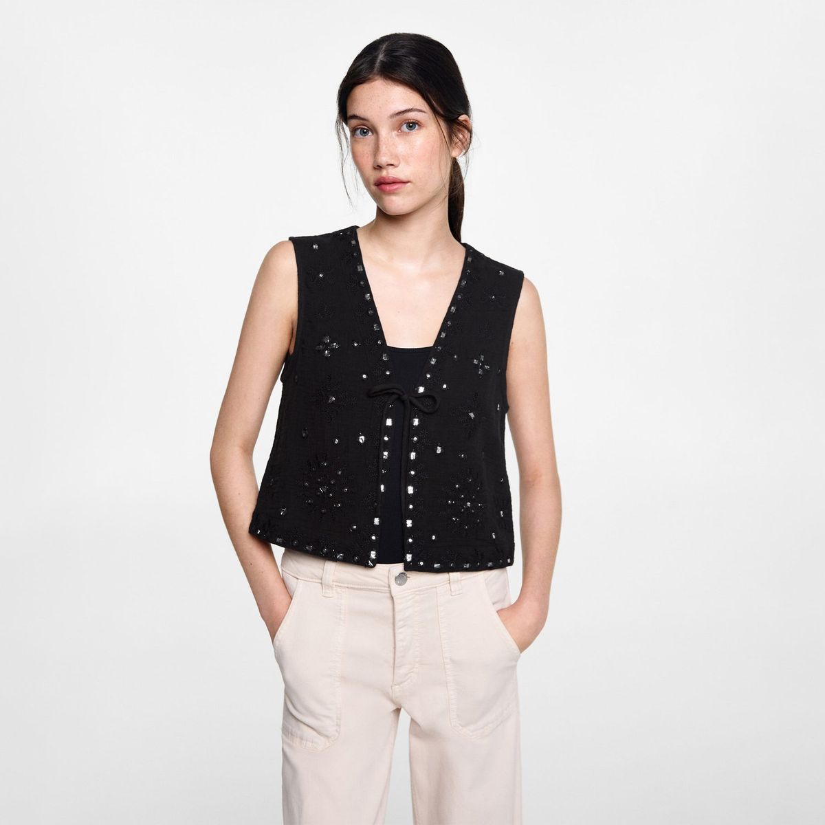 MANGO TEEN - Chaleco 100% Algodón Mujer Mango