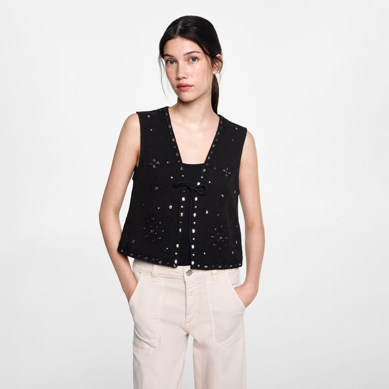 MANGO TEEN - Chaleco 100% Algodón Mujer Mango