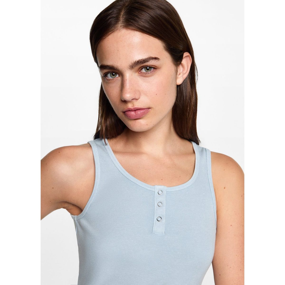 MANGO TEEN - Top Sin Mangas Algodón Mujer Mango