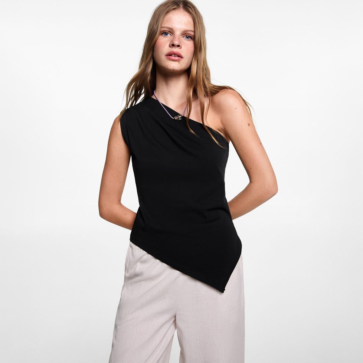 MANGO TEEN - Top Sin Mangas 100% Algodón Mujer Mango