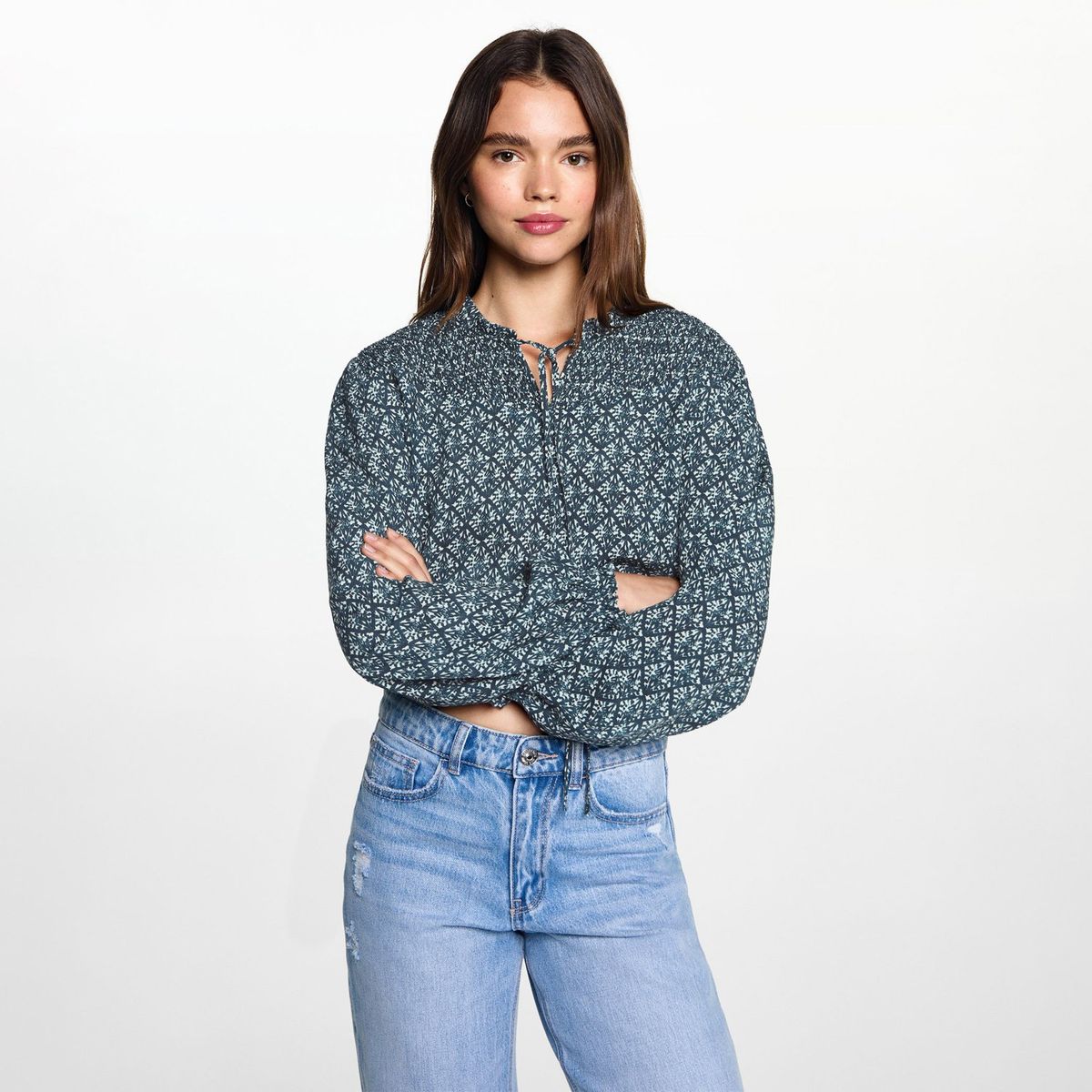 MANGO TEEN - Blusa Manga Larga Mujer Mango