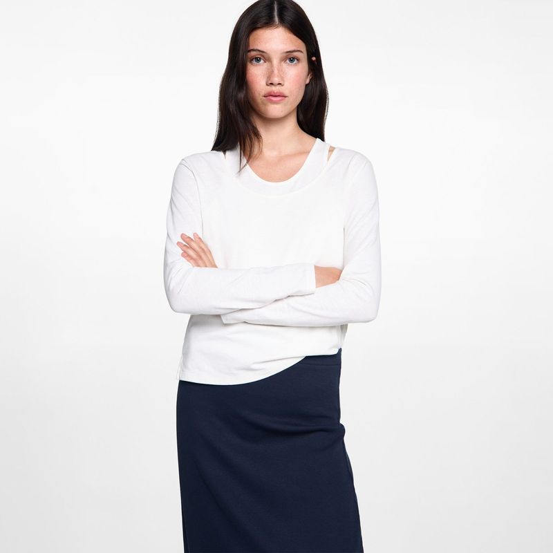 MANGO TEEN - Falda Larga Algodón Mujer Mango